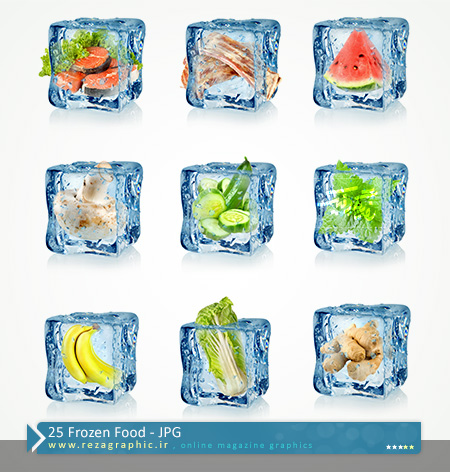  25 تصاویر استوک میوه ، سبزیجات و گوشت منجمد و یخ زده | رضاگرافیک